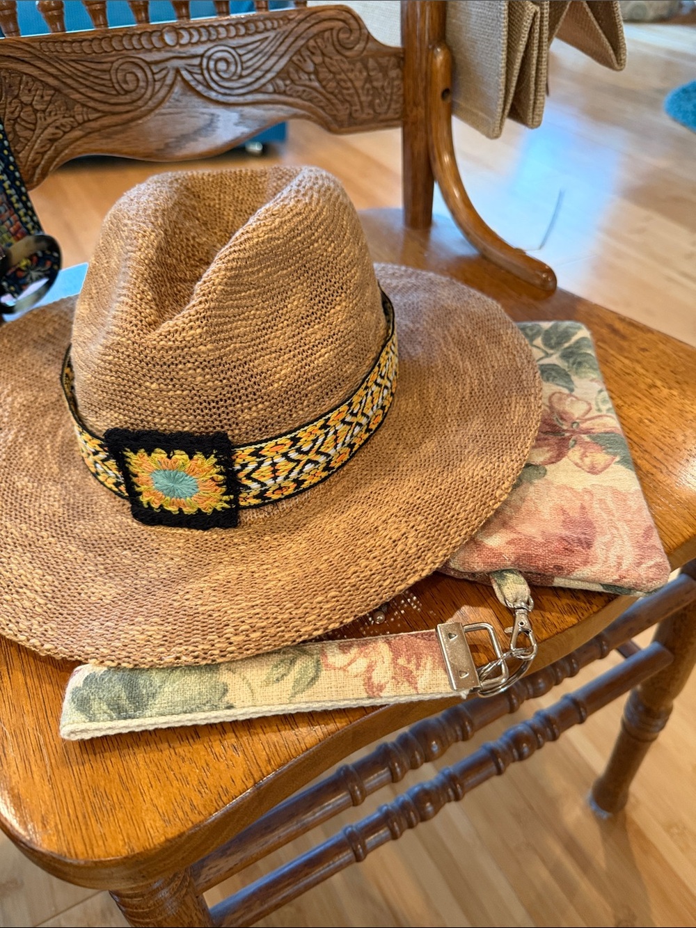 Vincent Camito Sun Hat with custom Decorative Band - Tan CHOOSE 1 of 2 - Picture 3 of 5